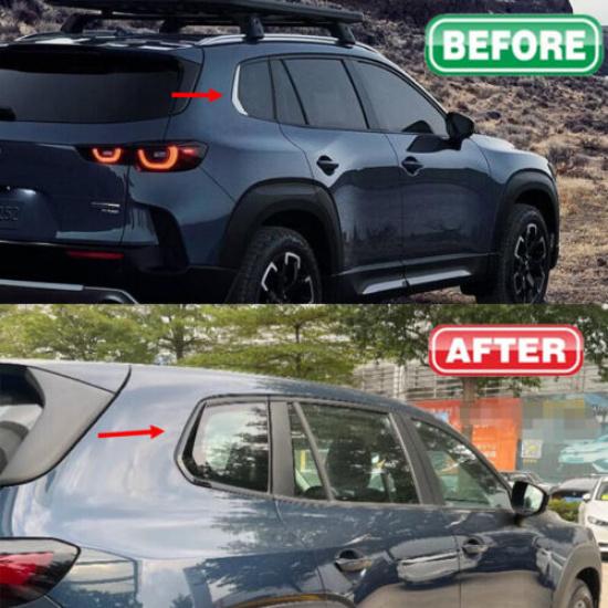 For Mazda CX-50 2023-2024 glossy black Rear Window Trim Molding Cover trim 2PCS