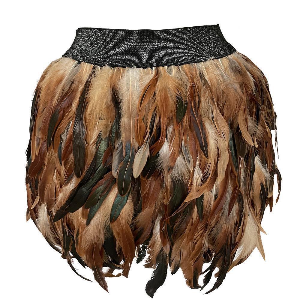 Hot Selling Festival Party Multicolor Feather Skirt Ball Gown