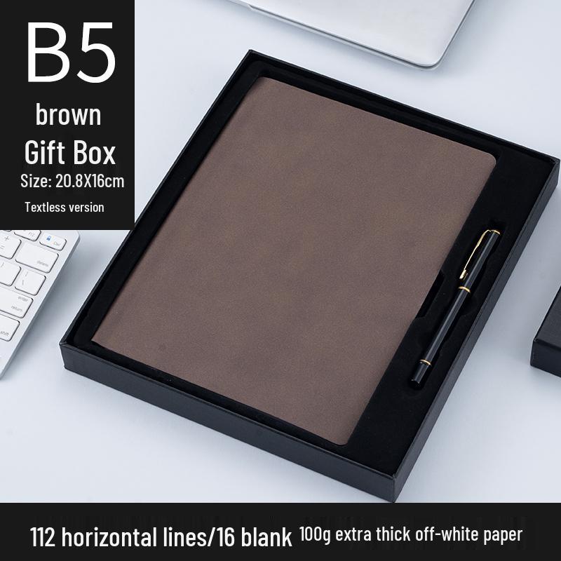Customizable Sheepskin Notebook with Pen & Free Engraving - Company Logo 2025 Diary, A6/A5/B
