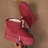 Fashion Outdoor Women's Snow Boots White Red Warm Short Plush Thick Sole Fur Boots Autumn Winter Comfortable Botas Para Mujer Size36-41