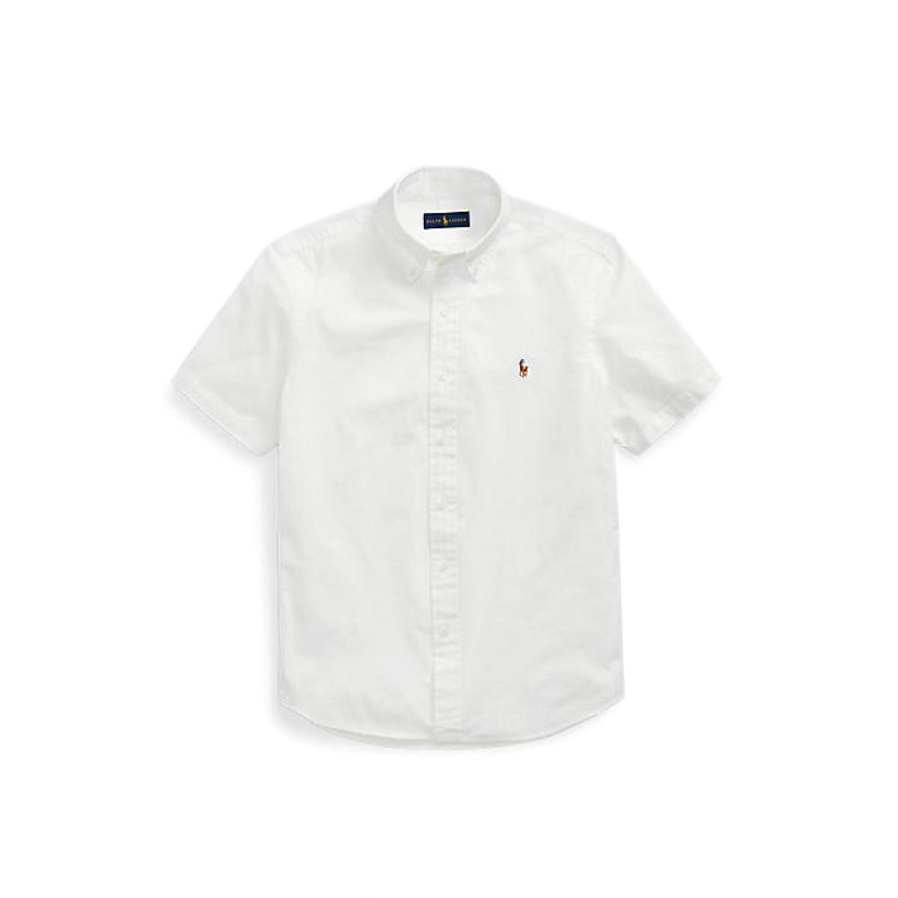 Polo Ralph Lauren Logo Embroidered Loose Fit Short Sleeve Button-Up Shirt Men shirts White MNPOWOV1N820439-100