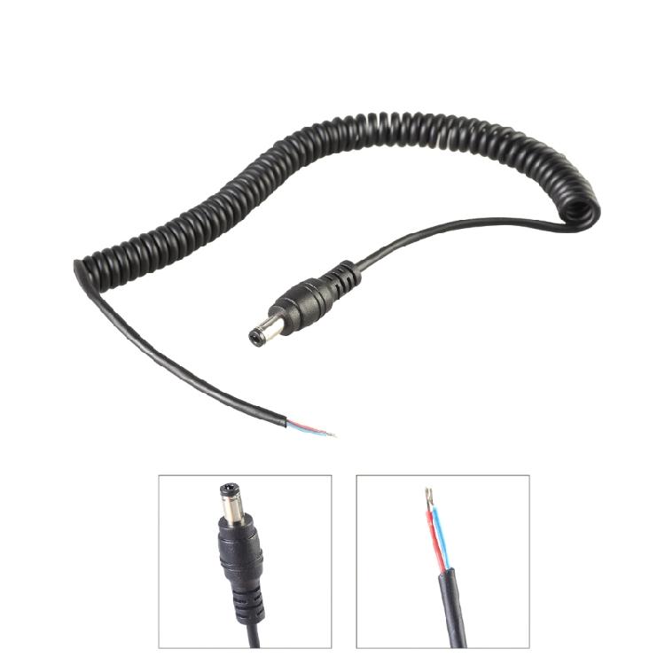 Portable 5.5x2.5mm Expandable Power Cord for DIY Projects Supports Up to 60W DC5525 Male to 2Pin Bare End Spring Cable