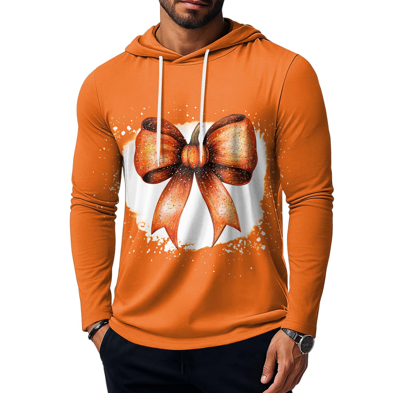 

Мужская толстовка, свободная однотонная уличная теплая дышащая футболка, топ XL оранжевый