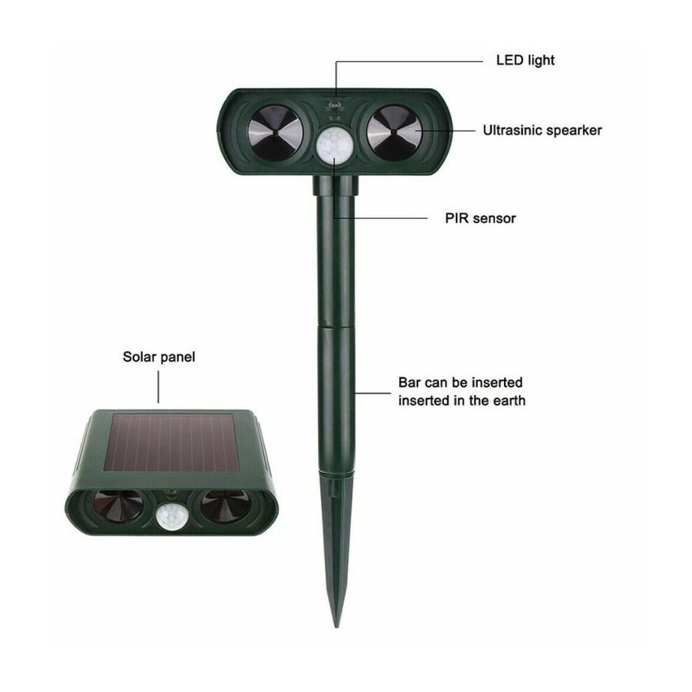 Solar Ultrasonic Animal & Pets Repeller Motion Sensor Bird Rat Possum Repellent