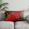 Home Decor Christmas Red Pillow with Ornaments Suitable For Sofa Bedroom Car Pillow Cover Cushion Rectangular Back Cushion