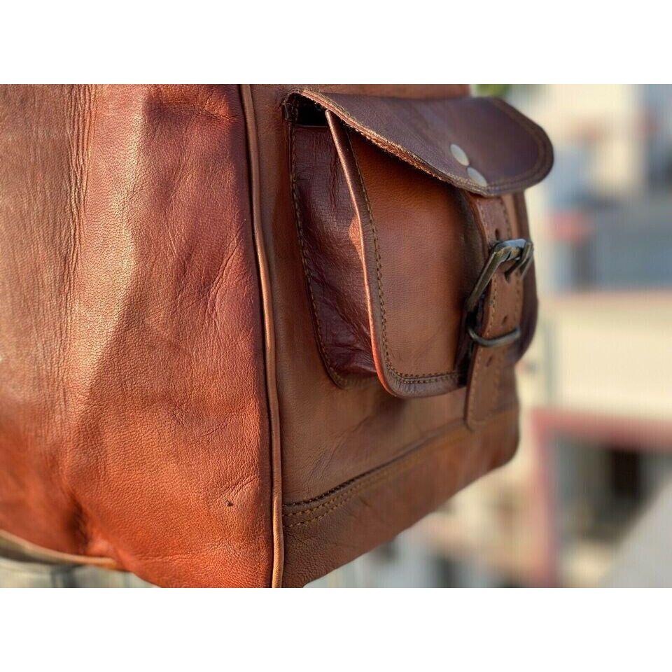 Handgemachtes Reisegepäck aus echtem Leder, Weekender, Weekender, Turnbeutel
