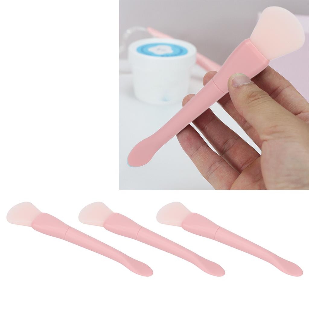 3pcs Double Head Mask Brush Flexible Soft Silicone DIY Face Mask Applicator for Mud Clay Mask Body Lotion