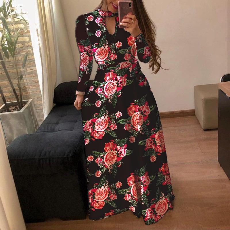 Women's Fashion Summer Spring Solid Color Print Short Sleeve O-Neck High Waist Casual Dresses