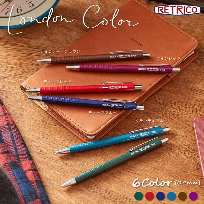 Sakura Retrico Ballpoint Pen 0.4mm Black Ink 10-pack Deep Blue NOB304R#138(10)