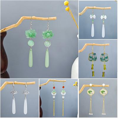 New Chinese Style Ancient Style Beaded Long Tassel Earrings,bowknot Earrings