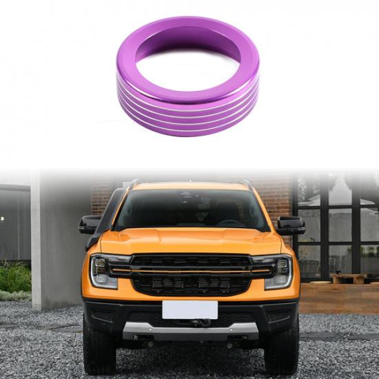 Purple Alloy DRIVE MODE Adjust Knobs Ring Cover for Ford Ranger -2024