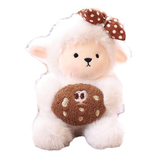 Doll Pendant Keychain Cartoon Lamb Wearing Necktie Plush Keyring Car Key Holder Pendant Backpack Accessories