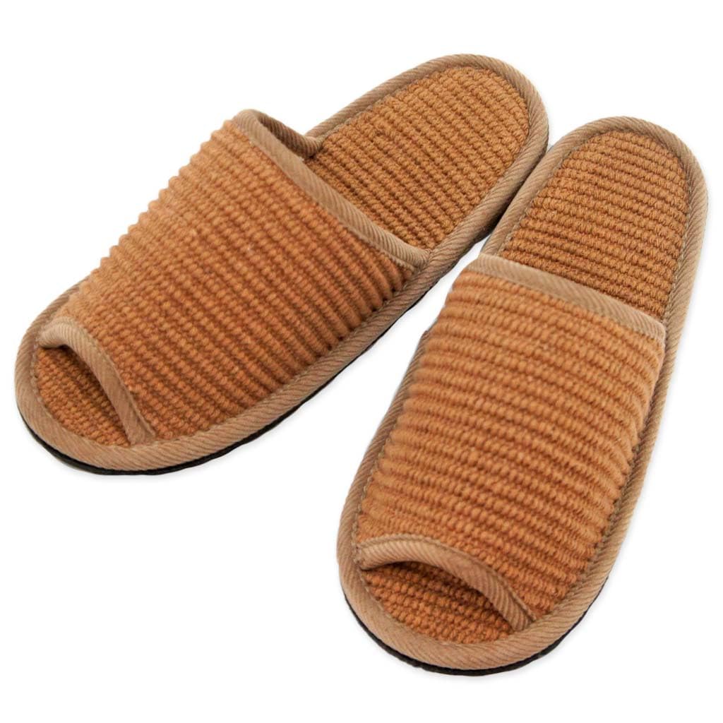 Hakihaki Kobo Slippers by CREO Indian Cotton Felt Made in Up to Brown - - Slippers, Large, Sole, Japan, Quiet, Men's, 27cm,