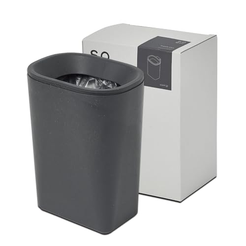 

soem [Компактное] Тонкое мусорное ведро 1,6 л с подвесным крючком CGY [Сделано в Японии] Мусорный бак Настенный Для автомобиля Настольный Компактный Маленький Подарок (Графит