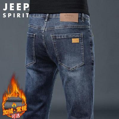 JEEP SPIRIT Men's Straight-Leg Business Casual Jeans
