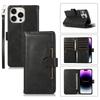 For iPhone 15 Pro Split Leather Stand Cover Multiple Card Slots Wallet Phone Case with Strap