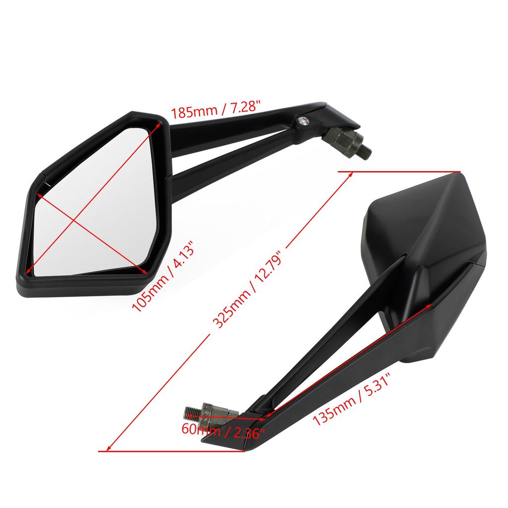 Left & Right Rearview Mirror Black Fit for Kawasaki Z 1000 Z1000 2014-2021