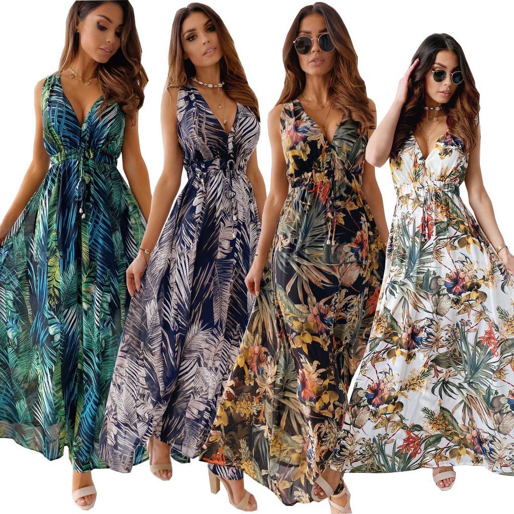 

Summer Bestseller: New Backless Bandage Dress with European & American Print L