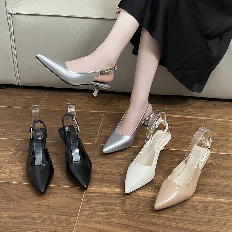 Pointed Beautiful Small High Heels Stiletto 2025 Summer New Models Are Not Tired of Feet with French Bag Head Buckle Sandals
