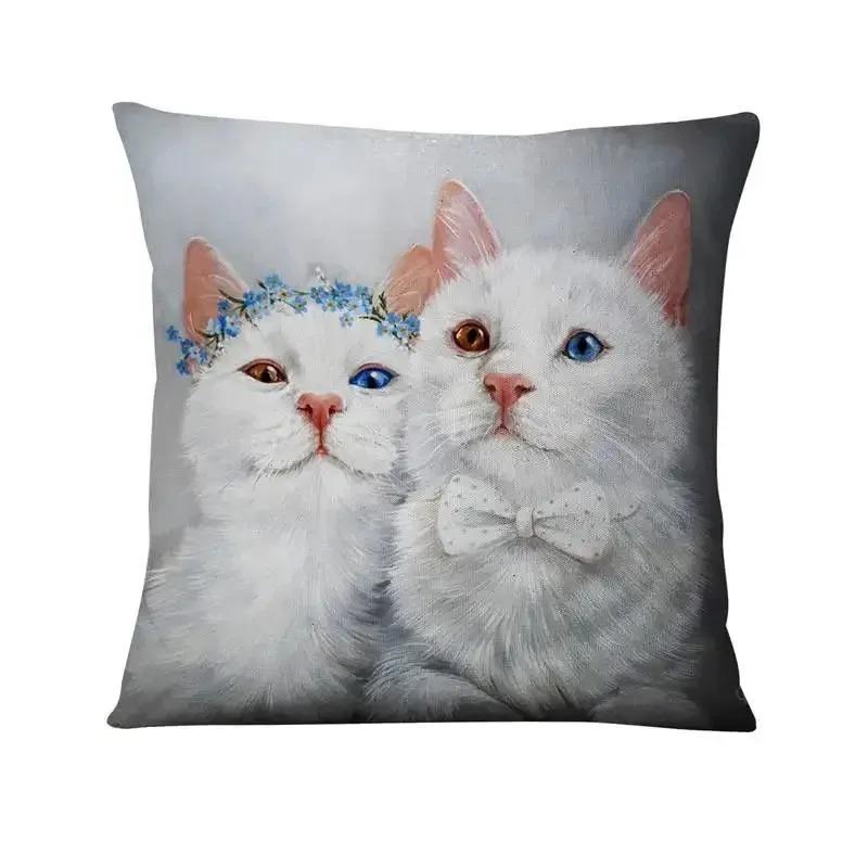 Cat Pattern Decorative Pillowcase Cushion Pillowcase Bedding Decor