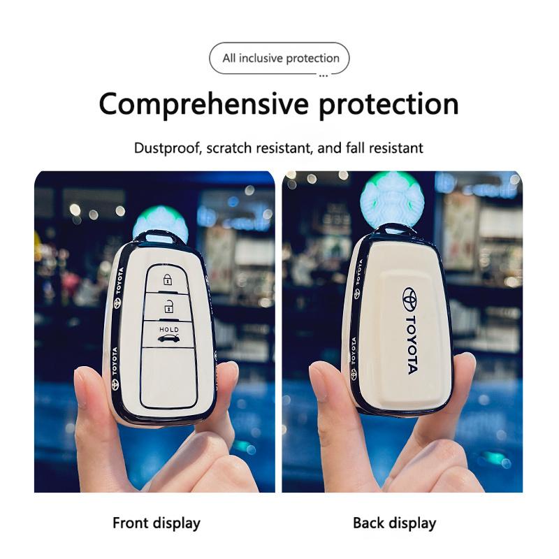 Fashion TPU Car Remote Key Case Cover Shell Fob For Toyota Corolla Prius Camry CHR C-HR RAV4 Altis Land Cruiser Prado Keychain