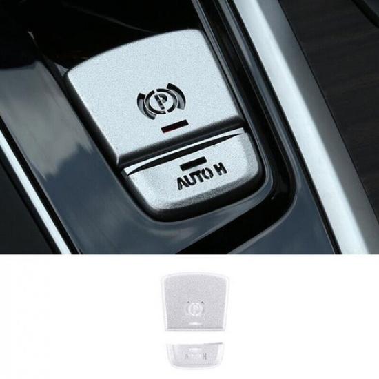 For BMW 5 Series 2018- Silver Aluminum Brake Handle Handbrake Cover Trim 2X