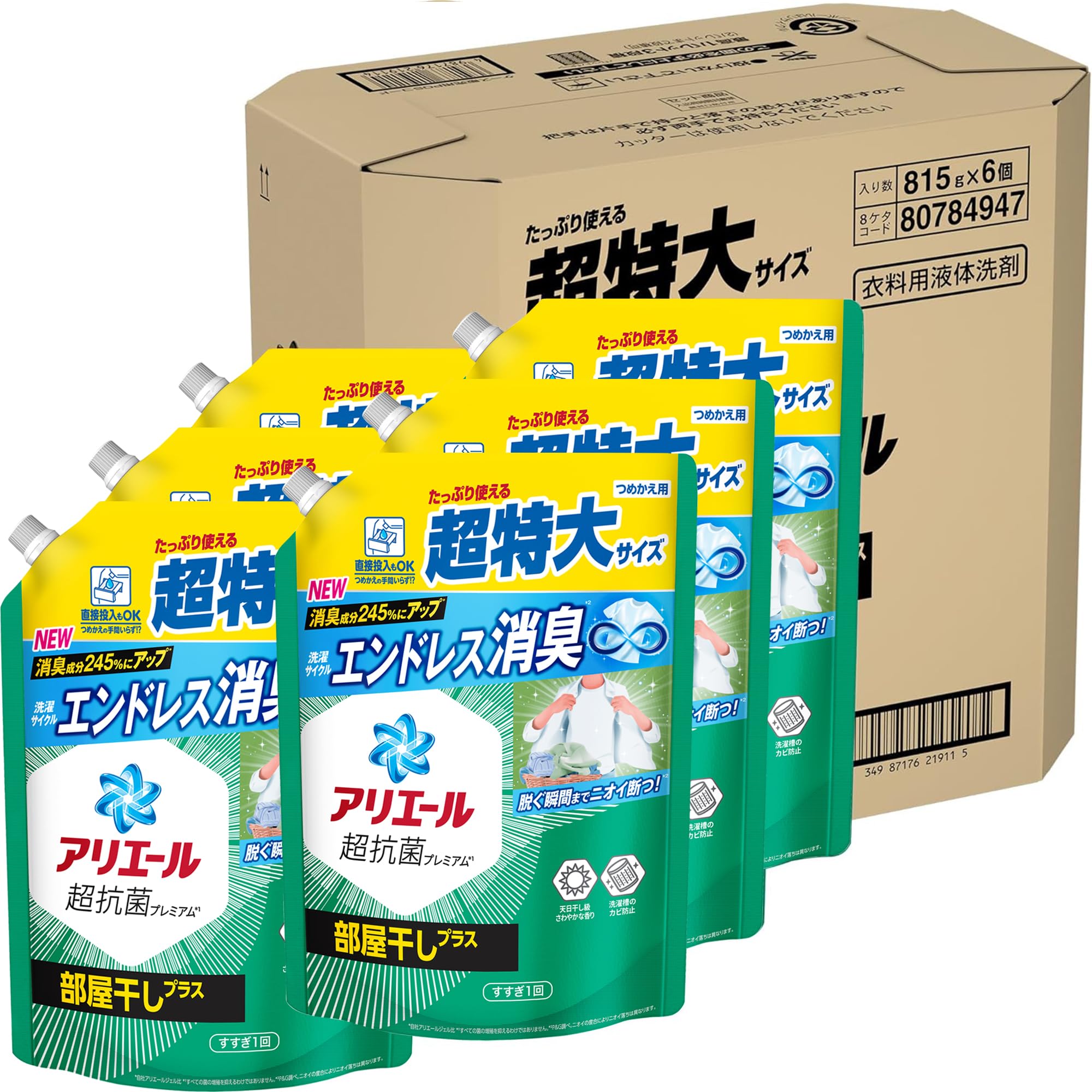 

Ariel Жидкое моющее средство для стирки Room Drying Plus, сменный блок 815 г x 6 пакетиков. Без запаха при сушке в помещении, полусухое [вертикальное/барабанное]