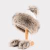 Plush knitted hat women's winter plush thickened imitation fur wool hat cute hairball ear hat