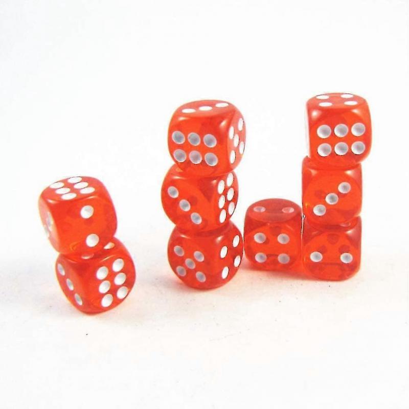 6 Sided Dice Set Dice Rounded Translucent Color Dice Board Game Teaching Math Dice Set (10 Pieces Red) Tw
