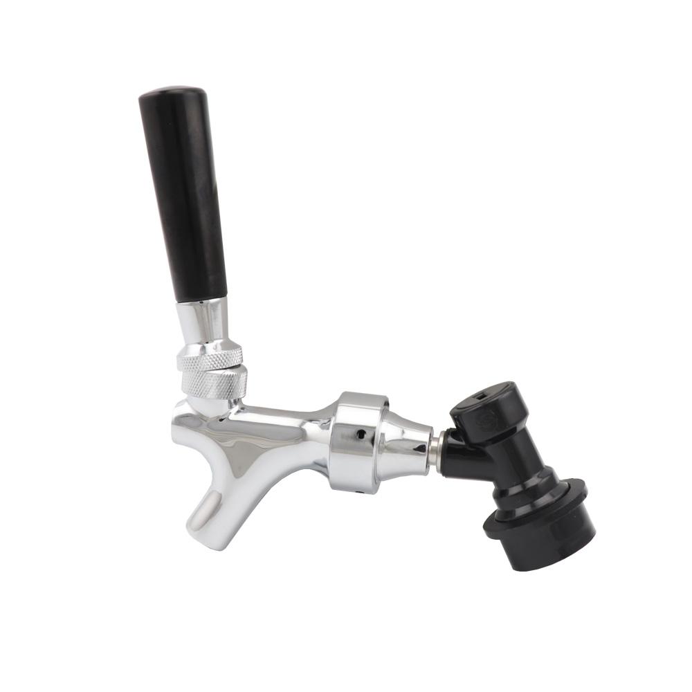 Adjustable Beer Tap Faucet With Chrome Plating, Beer Home Brewing Tap With Ball Lock Liquid Connector