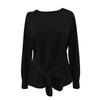 Women's Casual Fashion Strappy Belly-covering Slimming Round Neck Pullover Long-sleeved Top
