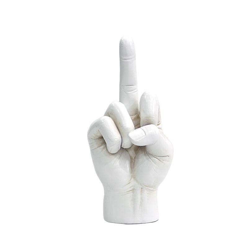 Middle Finger Sculpture: Unique Resin Decor for Home or Bedroom