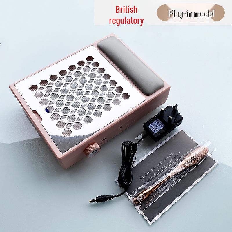 Rechargeable Brushless Nail Dust Collector with Adjustable Speed and High Suction Power, Includes Hand Rest.