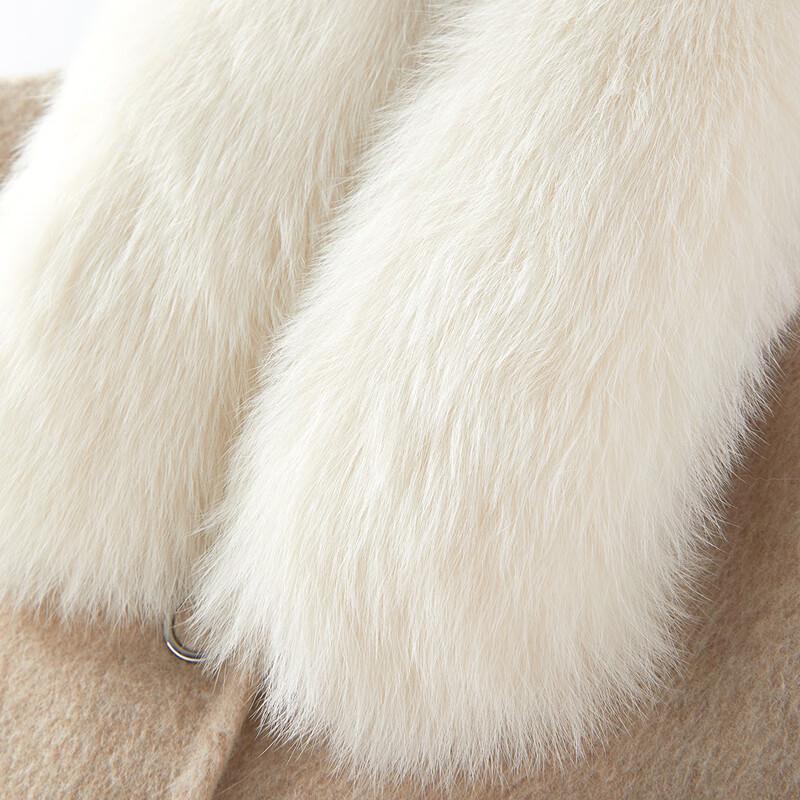 Peacebird Women's Premium Mid-Length Hooded Double-Faced Wool Coat