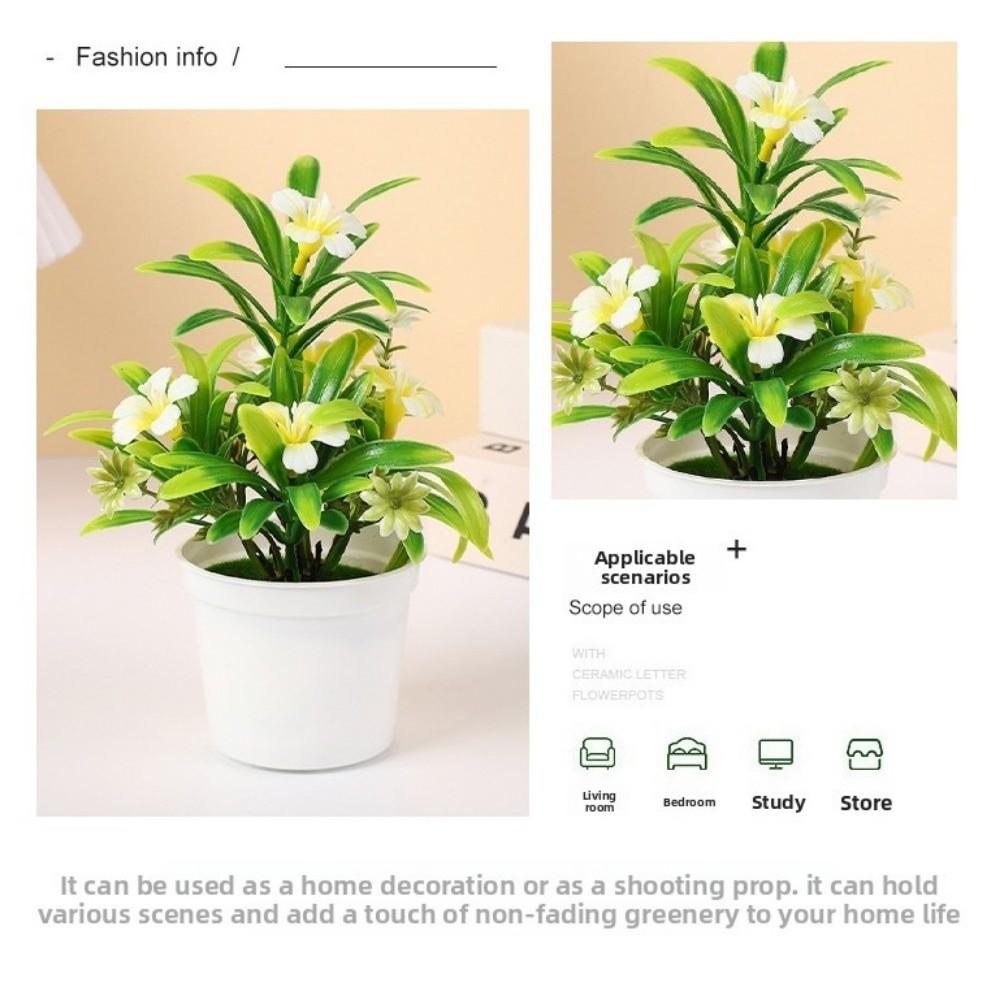 Multicolor Simulation Flowerpotted Plastic Faux Bonsai  Home Decoration