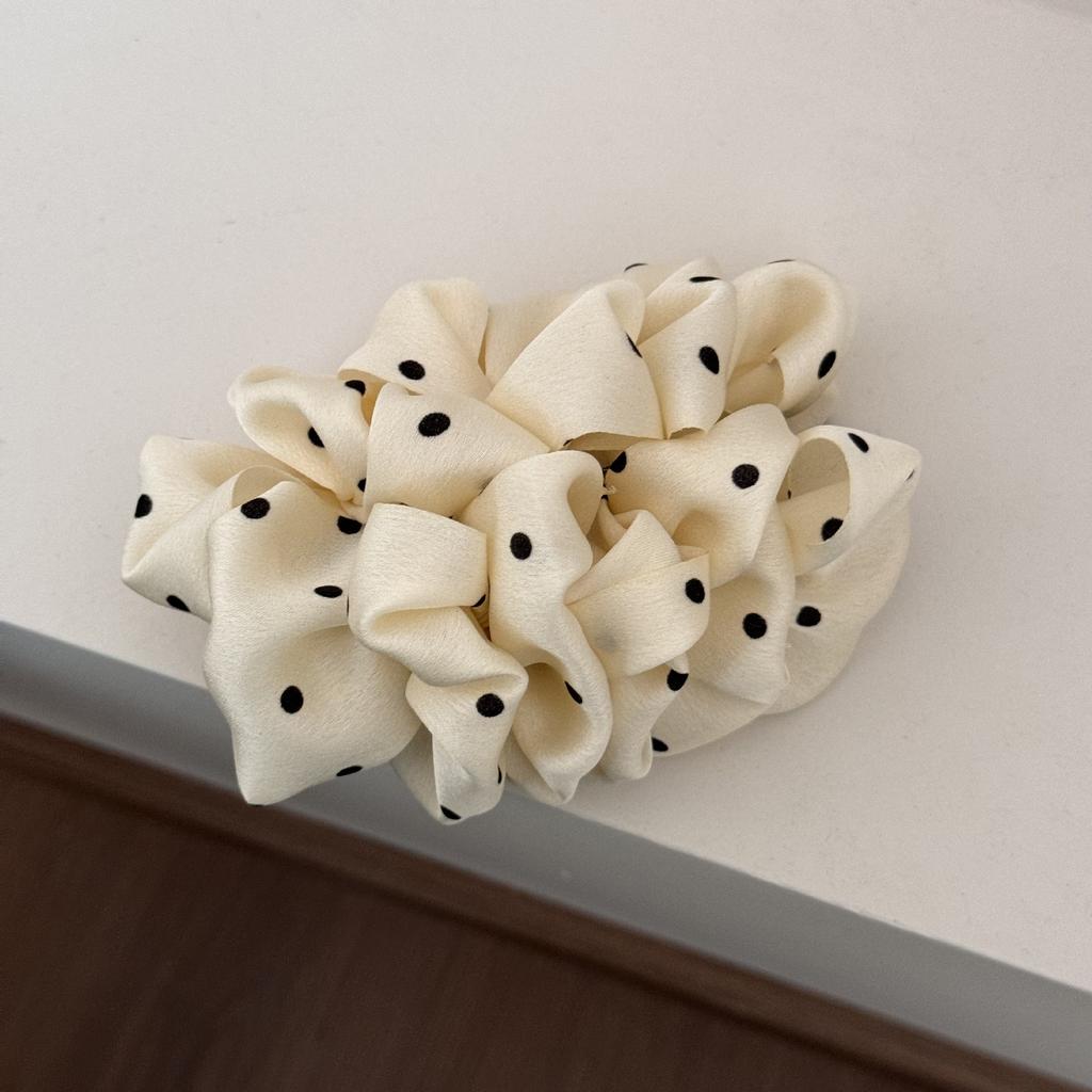 Pleated Cloud Bubble Hair Accessory Polka Dot Floral Grab Clip, Sweet Girl Atmosphere Banana Hair Clip