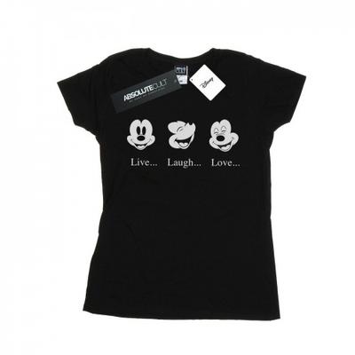 Womens/Ladies Mickey Mouse Live Love Laugh Cotton T-Shirt