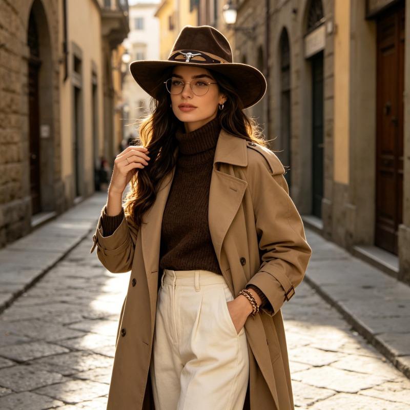Women S Vintage British Style Wide Brim Western Outdoor Hat
