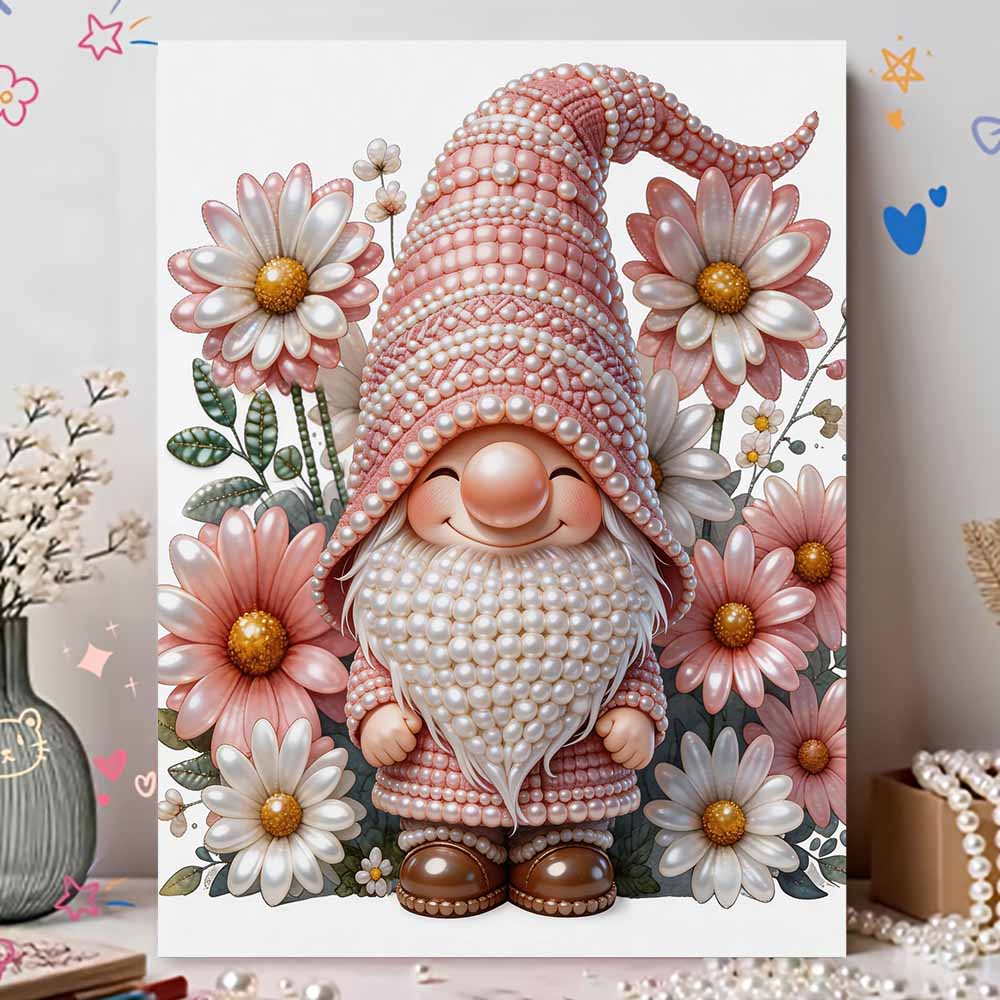 Frameless Dwarf Pearl Painting Kit 30x40cm Floral DIY Pearl Art Elegant Gem Art for Home Wall Decoration Perfect for Living Room & Bedroom
