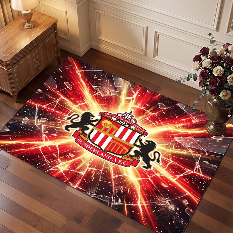 Tappeto in Velluto di Cristallo con Stampa del Sunderland Football Club, Comodo Assorbente d'Acqua Antiscivolo Tappeto per Pavimenti Interni