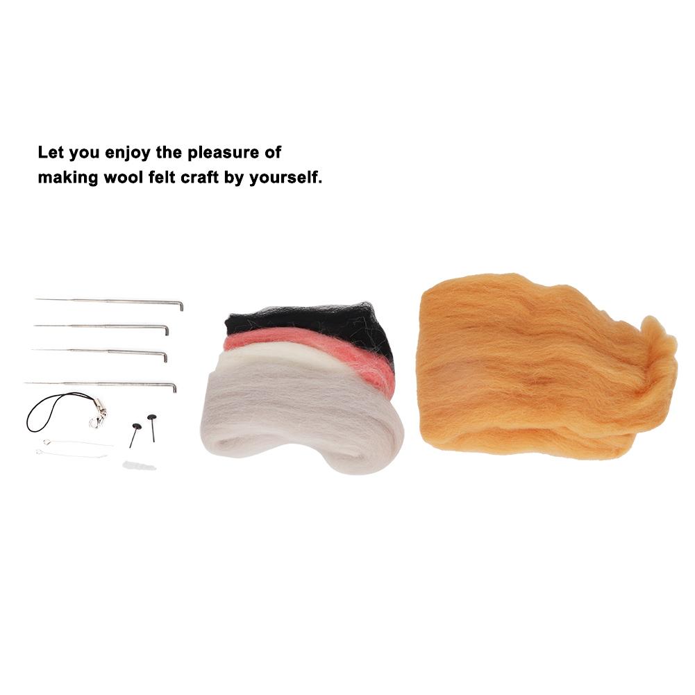 Non Finished DIY Dog Doll Wool Felting Handmade Craft Poked Needle Handcraft Material Set