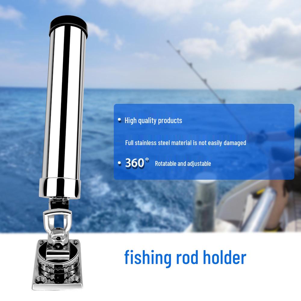Adjustable 360° Rotating Stainless Steel Fishing Rod Holder for Boats and Yachts