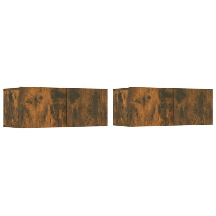 VidaXL TV Stands 2 Pcs Smoked Oak 80x30x30 Cm Engineered Wood 820463