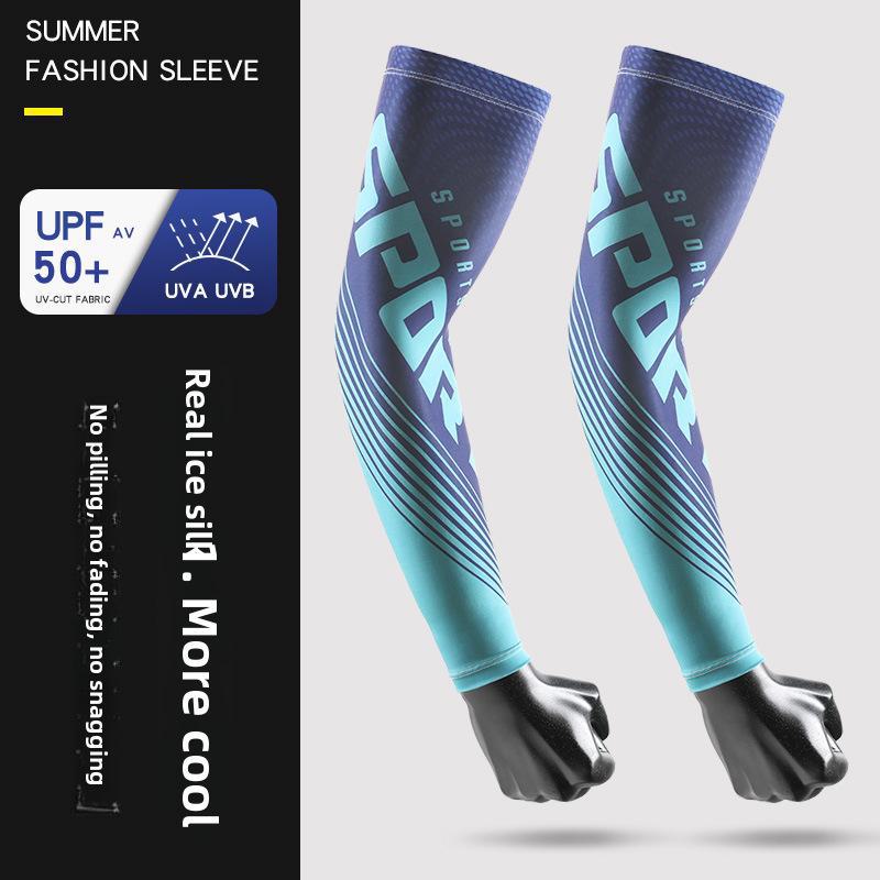 

Чоловічі нарукавники Ice Silk із захистом від ультрафіолетового випромінювання – дихаючі, стійкі до сонця, тонкі літні речі cyclist синій