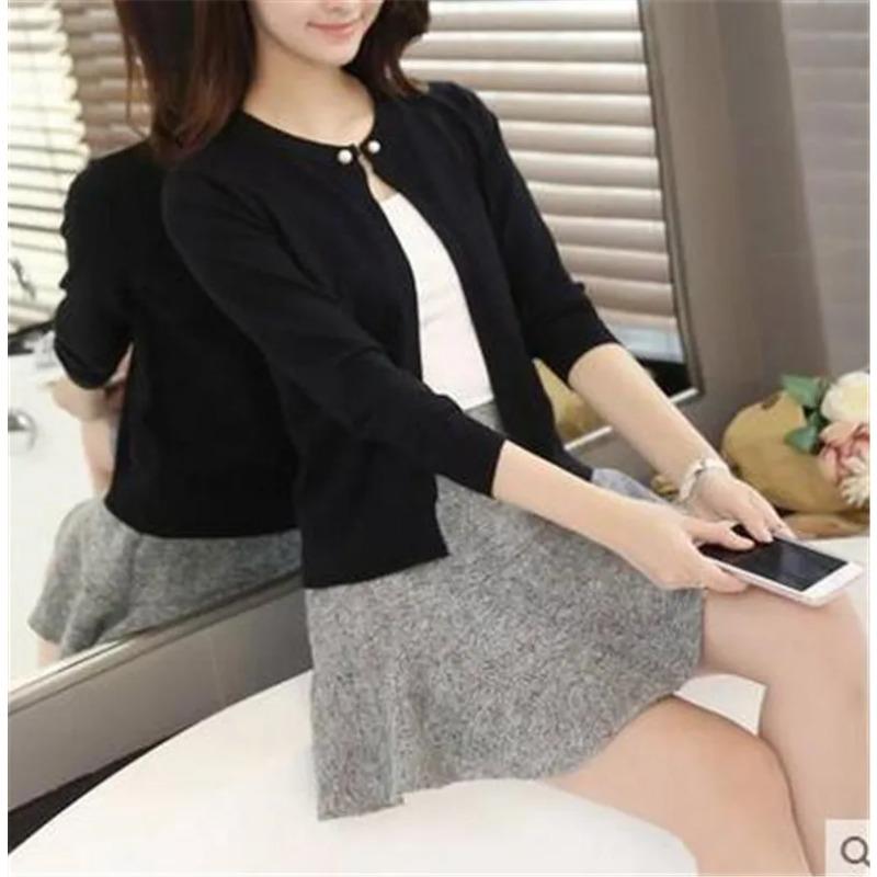 Fashion Women Sweater Cardigan Thin Outerwear Short Short Design Sweater Long Sleeve Small Cape Blusa Feminina