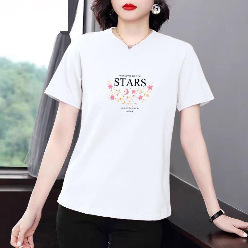 Women's Plus Size Round Neck Summer T-Shirt – Loose, Stylish, Flaw-Balancing, Versatile Top