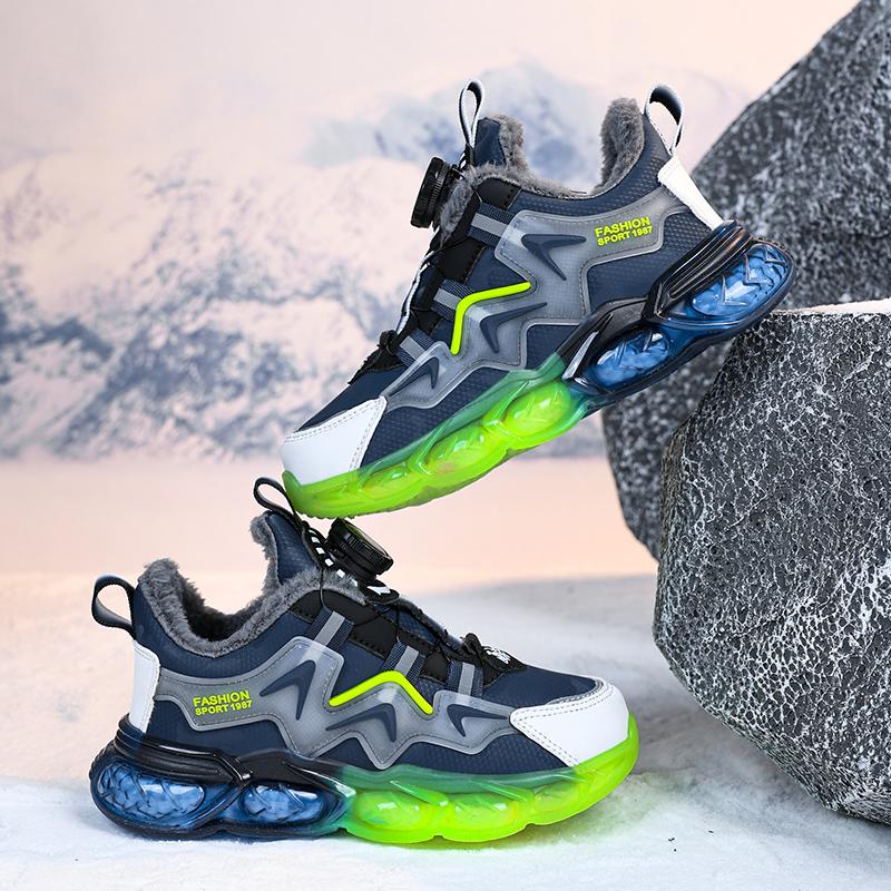 Toamna/iarna Pantofi unisex Pantofi din bumbac copii Pantofi PU Impermeabil Plus Catifea Calzi Pantofi de zapada pentru baieti ultra-ușori