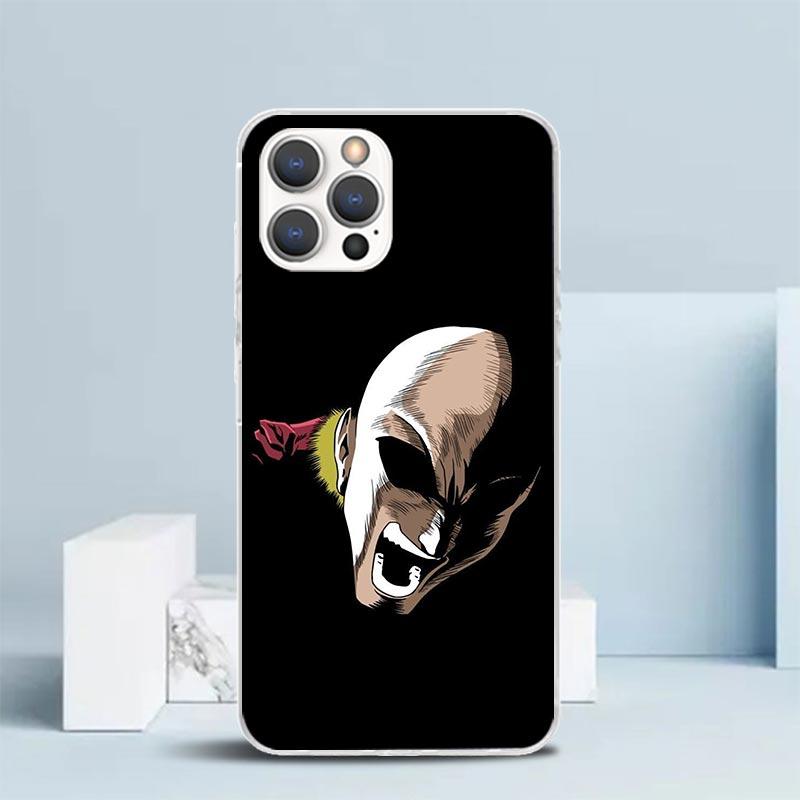 One P-Punch-Man Saitama King Soft Cover for iPhone 16 17 Air 15 14 Pro Max 16E Phone Case 13 Mini 12 11 7 SE 8 Print Pattern Fit