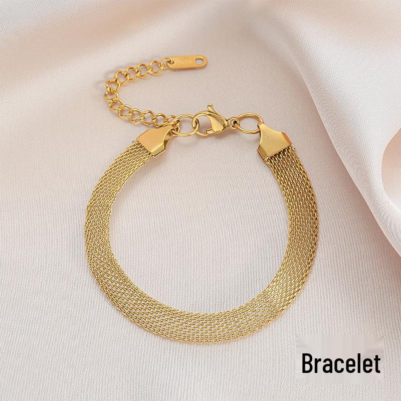 Meichen 18k Gold Non-Fading Titanium Steel Women's Fashion Bracelets - Simple, Versatile, Trendy European and American Style.