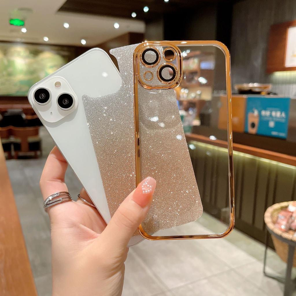 Gradient Glitter Is Suitable for IPhone16 Phone Cases, Apple 15proMax Full Cover PC Hard Shell 14 Anti-drop Protective Cases
